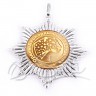 Орден из серебра 925 пробы с частичной позолотой и бриллиантами