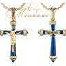Православный крест с эмалью и сапфирами